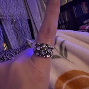 Sterling Silver Green flower ring